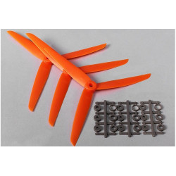 Three Blade 7x3.5R Propellers Orange (3pcs)